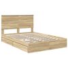 vidaXL Storage Bed with Drawer Sonoma Oak 150 x 200 cm Engineered Wood