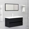 vidaXL Sink Cabinet with Built-in Basin Black Engineered Wood