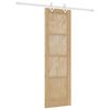 vidaXL Sliding Door Natural and White 61 x 198.5 cm Solid Pine Wood