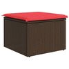 vidaXL Garden Stool Brown 55 x 55 x 37cm Poly Rattan