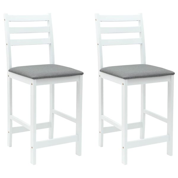 vidaXL Dining Chairs 2 pcs White 40 x 47.5 x 99.5 cm Solid Rubber Wood