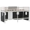 vidaXL Kids' Loft Bed with Curtains without Mattress White&Black 80x200cm