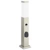 vidaXL Bollard Lights with Sensor&Outlet 3 pcs 50 cm Stainless Steel IP44