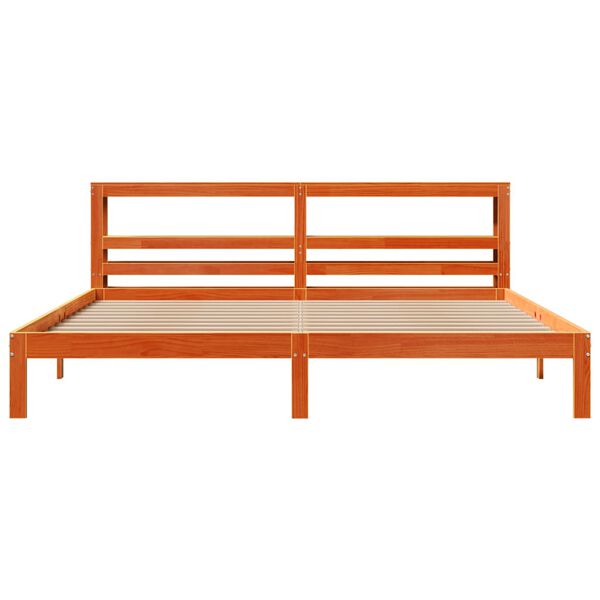 vidaXL Bed Frame without Mattress Wax Brown 180x200 cm Super King Solid Wood Pine