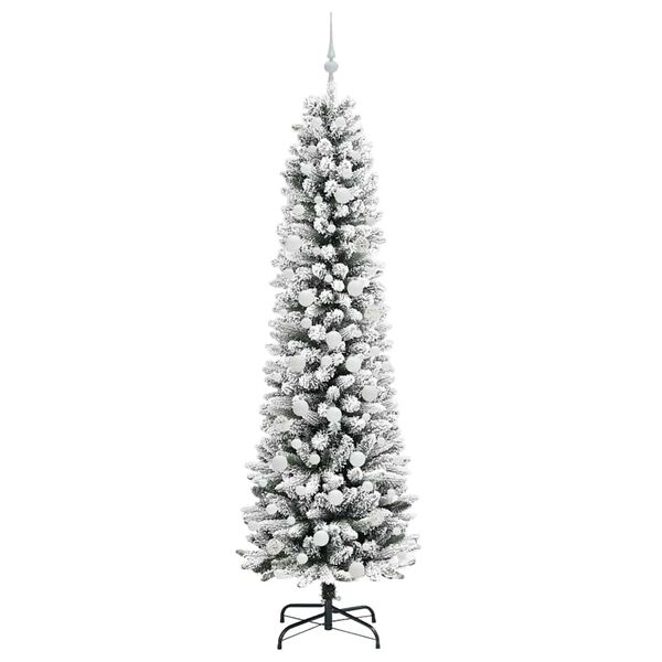 vidaXL Artificial Christmas Tree with 300 LEDs with Stand White 210 cm