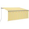 vidaXL Manual Retractable Awning with Blind 3,5x2,5m Yellow&White