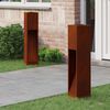 vidaXL Solar Led Pathway Light 2 pcs Bronze Weathering Steel