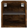 vidaXL TV Wall Cabinet with LED Lights Smoked Oak 30x28.5x30 cm