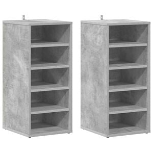 vidaXL Shoe Cabinets 2 pcs Concrete Grey 31.5x35x70 cm Engineered Wood