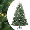 vidaXL Artificial Hinged Christmas Tree Green 210 cm PVC and Metal