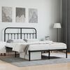 vidaXL Metal Bed Frame without Mattress with Headboard Black 140x200cm