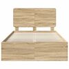vidaXL Bed Frame Sonoma Oak 135 x 190 cm Solid Pine Wood