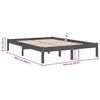 vidaXL Bed Frame without Mattress Grey Solid Wood 140x200 cm
