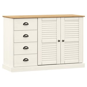 vidaXL Sideboard with Drawers VIGO 113x40x75 cm White Solid Wood Pine