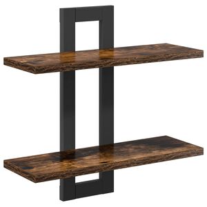 vidaXL Floating Shelves Smoked Oak 40 x 15 x 40 cm Engineered Wood