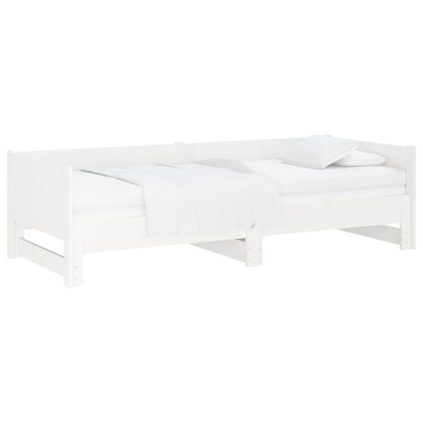 vidaXL Pull-out Day Bed without Mattress White 2x(90x190) cm