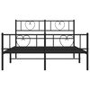 vidaXL Metal Bed Frame without Mattress with Footboard Black 120x190cm