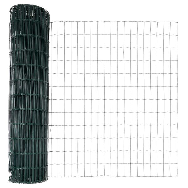 vidaXL Euro Fence Green 1 x 25 m PVC-coated iron