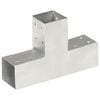 vidaXL Post Connectors 4 pcs T Shape Galvanised Metal 71x71 mm