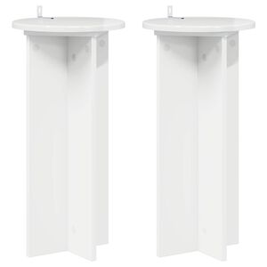 vidaXL Plant Stand 2 pcs High Gloss White 29.5 x 29.5 x 60 cm