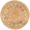 vidaXL Area Rug Braided Design Jute 90 cm Round
