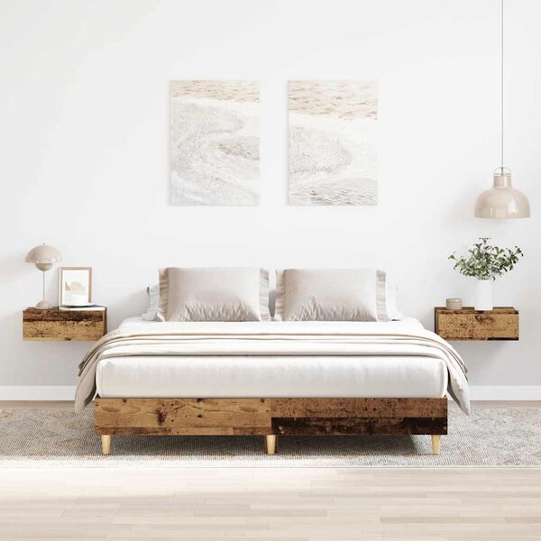 vidaXL Bed Frame No Mattress Old Wood 140x200 cm Engineered Wood
