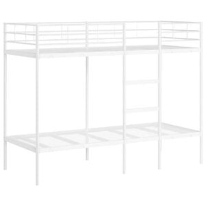vidaXL Bunk Bed without Mattress White 75x190 cm Small Single Steel
