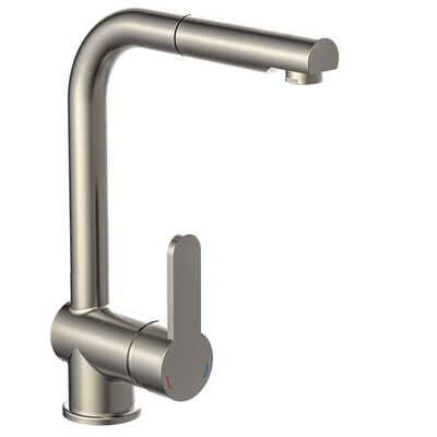 SCHÜTTE Sink Mixer with Pull-out Spray LONDON Low Pressure Stainless Steel Look