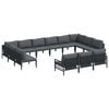 vidaXL Garden Sofa Set with Cushion 13 pcs Black Steel