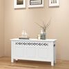 vidaXL Storage Bench Baroque Style MDF White