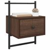 vidaXL Bedside Cabinet Wall-mounted Brown Oak 35x30x51 cm Engineered Wood