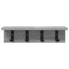 vidaXL Wall-Mounted Coat Rack Grey Sonoma 40 x 10.5 x 10.5 cm