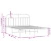vidaXL Metal Bed Frame without Mattress with Headboard White 140x190cm