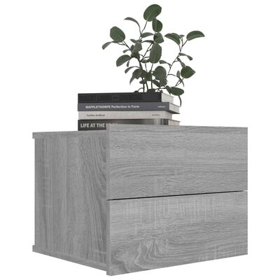 vidaXL Bedside Cabinets 2 pcs Grey Sonoma 40x30x30 cm Engineered Wood