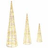 vidaXL Christmas Tree 3 pcs 90 LEDs Warm white 20 x 20 x 80 cm PET