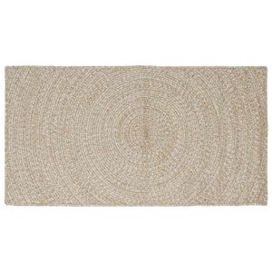 vidaXL Rug Natural and White 60 x 110 cm Jute