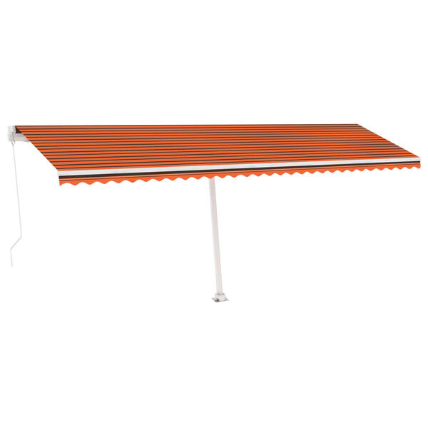 vidaXL Manual Retractable Awning with LED 600x350 cm Orange and Brown