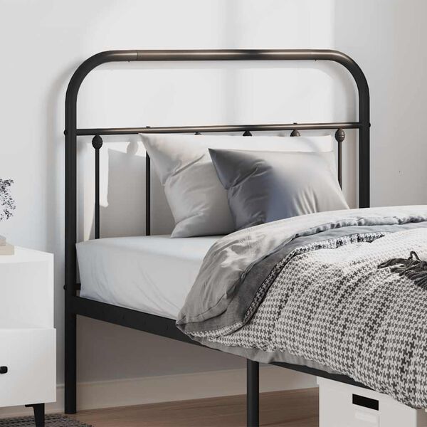 vidaXL Metal Headboard Black 100 cm