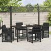 vidaXL Garden Dining Set 5 pcs Black Poly Rattan