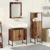 vidaXL Bathroom Furniture Set with Shelf 3 pcs Brown Engineered wood