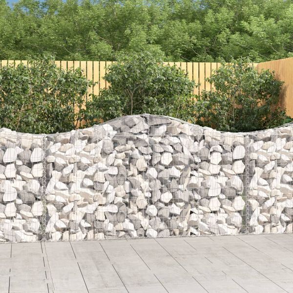 vidaXL Arched Gabion Baskets 40 pcs 200x30x100/120 cm Galvanised Iron