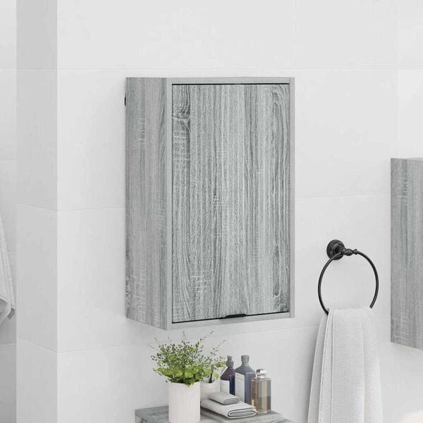 vidaXL Bathroom Cabinet Wall-mounted Grey Sonoma 39 x 23.5 x 65 cm