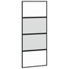 vidaXL Sliding Door Black 90x205 cm Tempered Glass and Aluminium