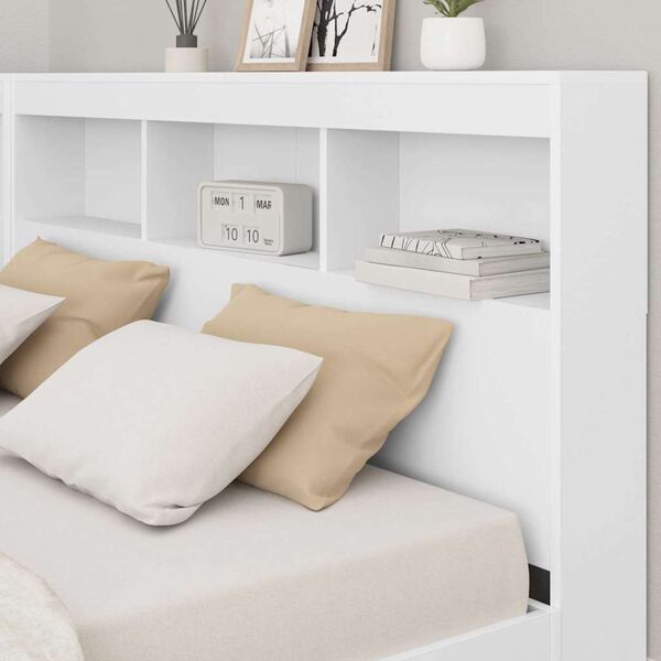vidaXL Storage Headboard with Shelf White 150 cm Engineered Wood