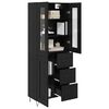 vidaXL Highboard Black Oak 69.5 x 34 x 90 cm Engineered Wood