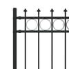 vidaXL Spike Ring Fence Black 200 x 166 cm Powder-Coated Steel