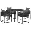 vidaXL Garden Dining Set 5 pcs Black and Anthracite 80 x 80 x 73 cm