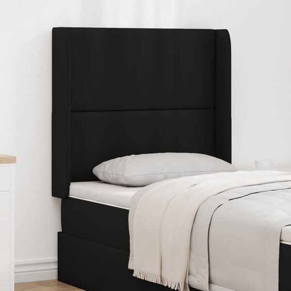 vidaXL Headboard Ear Black 80 x 16 x 4 cm PVC