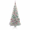 vidaXL Christmas Tree with 300 LEDs with Stand Silver 180 cm PET