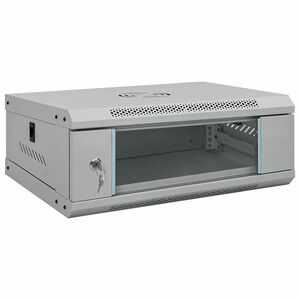 vidaXL Network Cabinet with Storage Grey 53 x 35 x 21 cm Steel